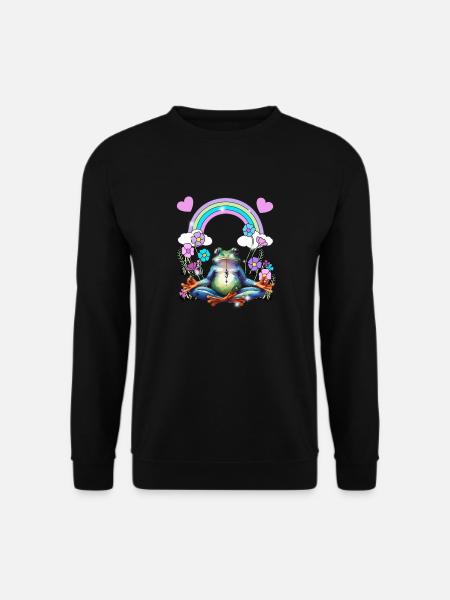 yoga frog retro yogi - Unisex Sweatshirt - black