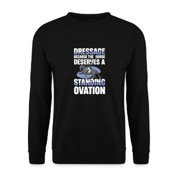 Dressur Weil Das Pferd Einen Applaus Verdient - Unisex Pullover - Schwarz - Vorne - Alina (178cm) & Michal (187cm)