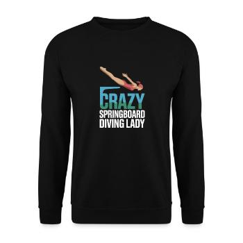 Kunstspringen Turmspringer Sprungbrett - Unisex Pullover - Schwarz - Vorne - Alina (178cm) & Michal (187cm)