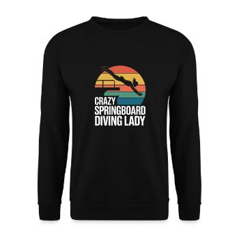 Kunstspringen Turmspringer Sprungbrett - Unisex Pullover - Schwarz - Vorne - Alina (178cm) & Michal (187cm)