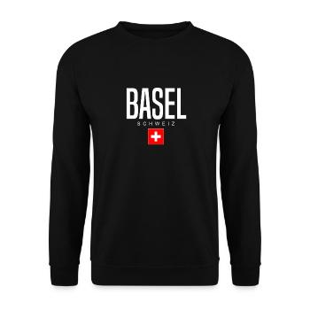 Basel, Switzerland - Unisex Sweatshirt - black - Front - Alina (178cm) & Michal (187cm)