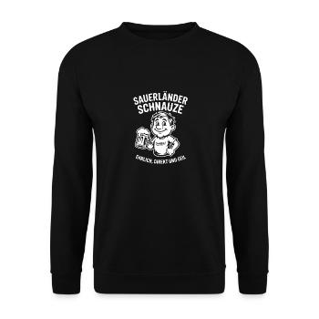 Sauerländer snout honest, direct and horny - Unisex Sweatshirt - black - Front - Alina (178cm) & Michal (187cm)