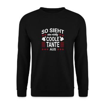 Coole Tante Style - Unisex Pullover - Schwarz - Vorne - Alina (178cm) & Michal (187cm)