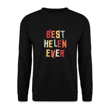 Beste Helen Ever Retro Vorname Text Spruch - Unisex Pullover - Schwarz - Vorne - Alina (178cm) & Michal (187cm)