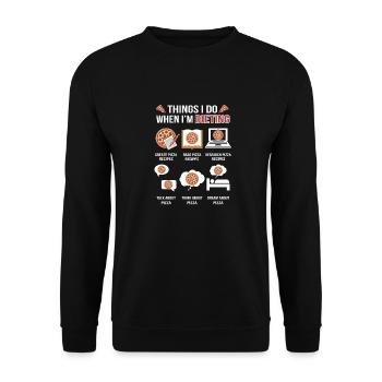 Diet? It's All About Pizza – Funny Meme - Unisex Sweatshirt - black - Front - Alina (178cm) & Michal (187cm)
