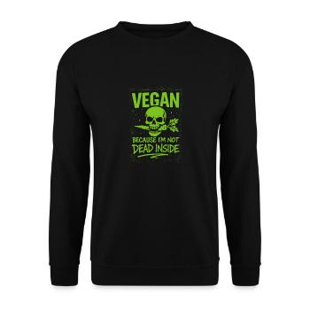 Vegan Punk Rebell Vegan Vegan Anarchist Vegan - Unisex Pullover - Schwarz - Vorne - Alina (178cm) & Michal (187cm)