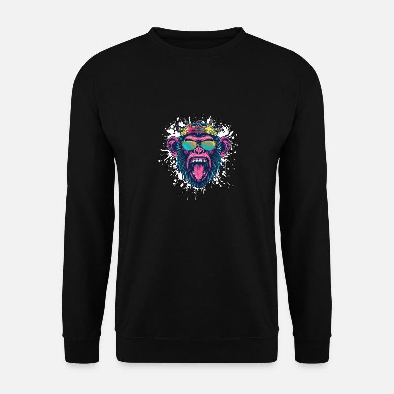 Affe Lustig - Unisex Pullover - Schwarz