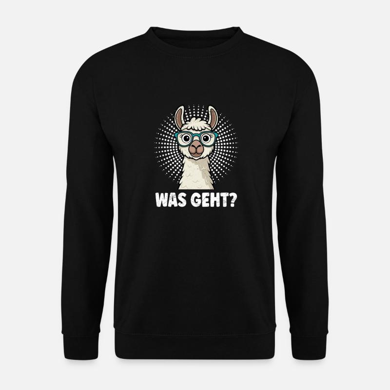 Alpaka WAS GEHT? Cooles Lama Lustiges - Unisex Pullover - Schwarz