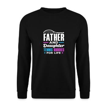 Père et fille Joueur de tennis à vie - Sweat-shirt Unisexe - noir - Devant - Alina (178cm) & Michal (187cm)