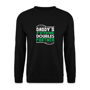 Le futur partenaire de double du joueur de tennis papa - Sweat-shirt Unisexe - noir - Devant - Alina (178cm) & Michal (187cm)