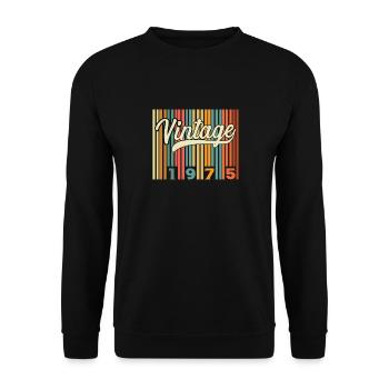 1975 Vintage Retro Geburtstagsgeschenk - Unisex Pullover - Schwarz - Vorne - Alina (178cm) & Michal (187cm)