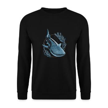 Whale Shark Shark - Unisex Sweatshirt - black - Front - Alina (178cm) & Michal (187cm)