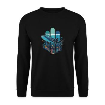 Whale Shark Shark Sea Creatures Ocean - Unisex Sweatshirt - black - Front - Alina (178cm) & Michal (187cm)