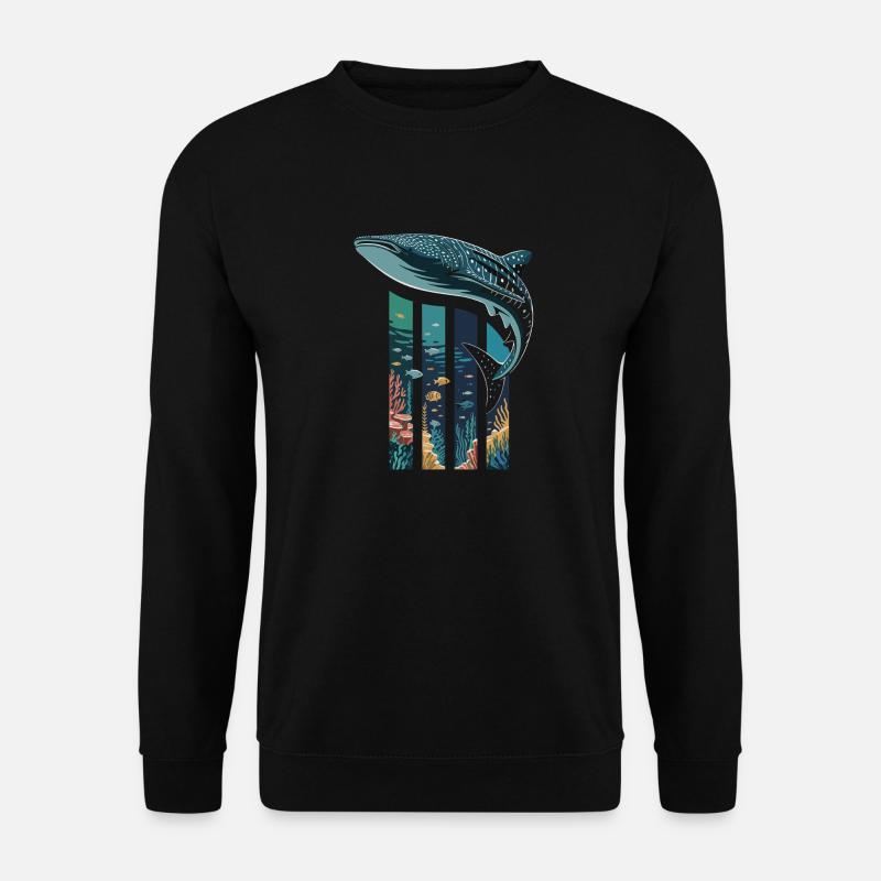 Walhai Meeresbewohner Hai Meer Ozean - Unisex Pullover - Schwarz
