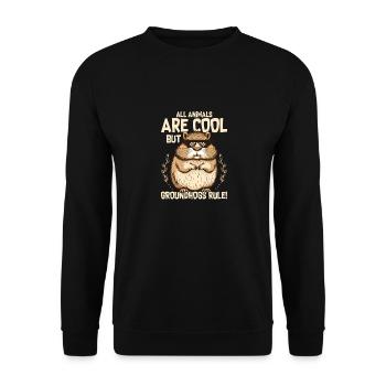 All Animals Are Cool But Groundhogs Rule! - Unisex Sweatshirt - black - Front - Alina (178cm) & Michal (187cm)