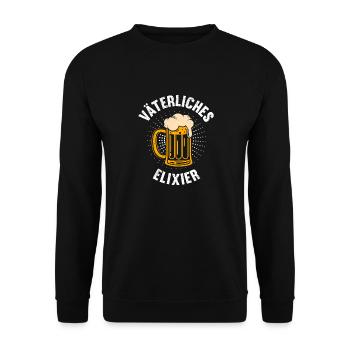 Vaterschaft VÄTERLICHES ELIXIER Lustiges - Unisex Pullover - Schwarz - Vorne - Alina (178cm) & Michal (187cm)