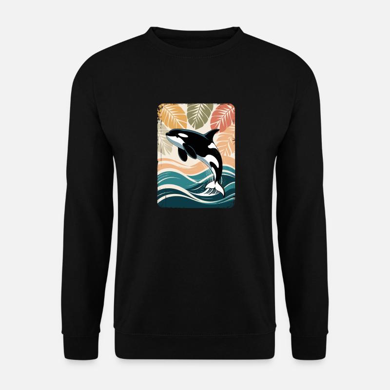Orka Meerestier Schwertwal Wal Orca - Unisex Pullover - Schwarz