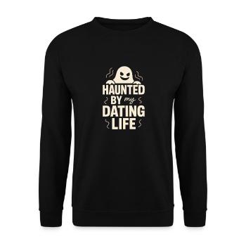 Ghostly breakup-humor-dating-mistake-single - Unisex Sweatshirt - black - Front - Alina (178cm) & Michal (187cm)