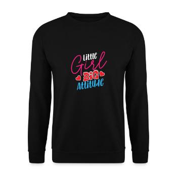 Little Girl Big Attitude – Funny Sassy Girl Gift - Unisex Sweatshirt - black - Front - Alina (178cm) & Michal (187cm)