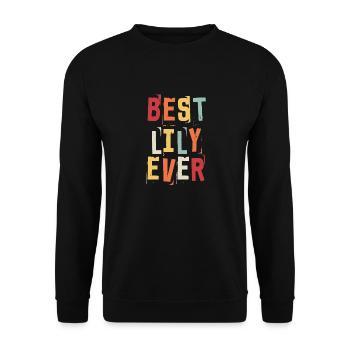 Beste Lily Ever Retro Vorname Text Spruch - Unisex Pullover - Schwarz - Vorne - Alina (178cm) & Michal (187cm)
