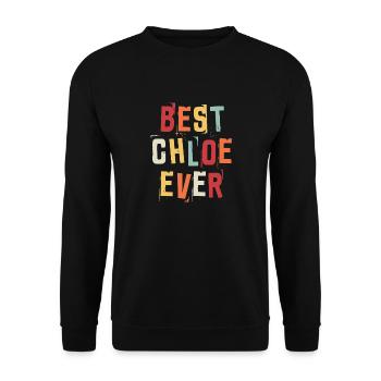 Beste Chloe Ever Retro Vorname Text Spruch - Unisex Pullover - Schwarz - Vorne - Alina (178cm) & Michal (187cm)