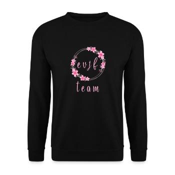 EVJF Cercle Fleurs Prénom Personnalisable - Sweat-shirt Unisexe - noir - Devant - Alina (178cm) & Michal (187cm)