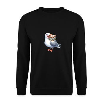 Mer du Nord Mer Baltique Mouette Mouettes Hareng maritime - Sweat-shirt Unisexe - noir - Devant - Alina (178cm) & Michal (187cm)