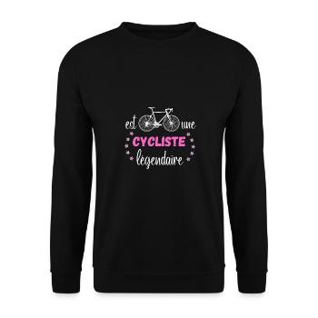 Prénom est une Cycliste Légendaire - Sweat-shirt Unisexe - noir - Devant - Alina (178cm) & Michal (187cm)