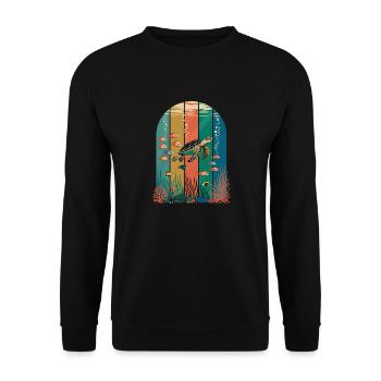 tortue aquatique créatures marines tortue - Sweat-shirt Unisexe - noir - Devant - Alina (178cm) & Michal (187cm)