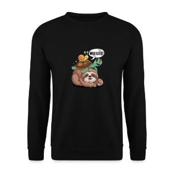 Happy sloth, turtle and snail - Unisex Sweatshirt - black - Front - Alina (178cm) & Michal (187cm)