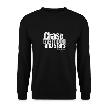 Chasse à la lune et aux étoiles - Sweat-shirt Unisexe - noir - Devant - Alina (178cm) & Michal (187cm)