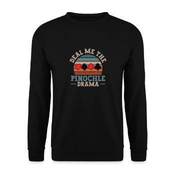 Cool Pinochle Drame Nouveauté Game Night Session - Sweat-shirt Unisexe - noir - Devant - Alina (178cm) & Michal (187cm)