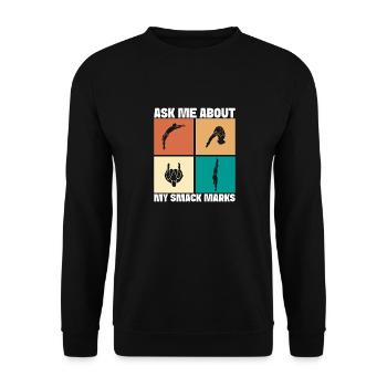 Kunstspringen Turmspringer Sprungbrett - Unisex Pullover - Schwarz - Vorne - Alina (178cm) & Michal (187cm)