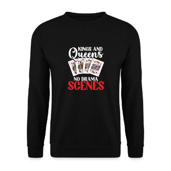 Pinochle Trick Prendre Jeu Drame Roi Reine - Sweat-shirt Unisexe - noir - Devant - Alina (178cm) & Michal (187cm)
