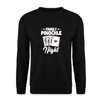 Jeu de cartes Pinochle Night Melding en famille - Sweat-shirt Unisexe - noir - Devant - Alina (178cm) & Michal (187cm)