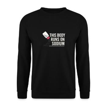 Salzliebhaber Natriumabhängiger Nacl Meme - Unisex Pullover - Schwarz - Vorne - Alina (178cm) & Michal (187cm)