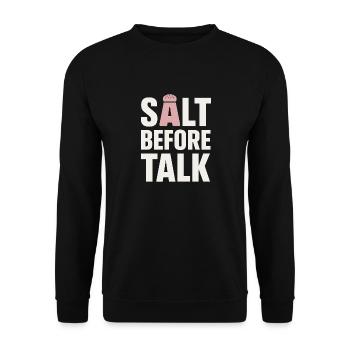 Salzliebhaber Natriumabhängiger Nacl Meme - Unisex Pullover - Schwarz - Vorne - Alina (178cm) & Michal (187cm)