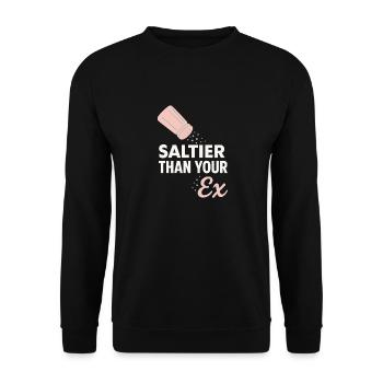 Salzliebhaber Natriumabhängiger Nacl Meme - Unisex Pullover - Schwarz - Vorne - Alina (178cm) & Michal (187cm)
