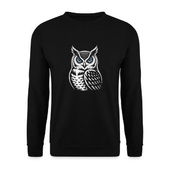 Hibou - Sweat-shirt Unisexe - noir - Devant - Alina (178cm) & Michal (187cm)