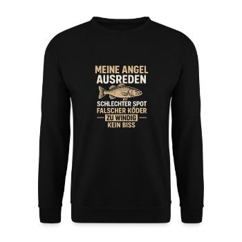 Angel Ausreden – Kein Biss, kein Problem - Unisex Pullover - Schwarz - Vorne - Alina (178cm) & Michal (187cm)
