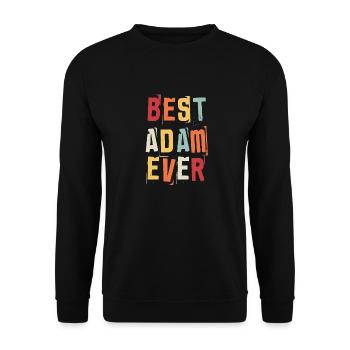 Meilleur Adam Jamais Rétro Prénom Texte Disant - Sweat-shirt Unisexe - noir - Devant - Alina (178cm) & Michal (187cm)