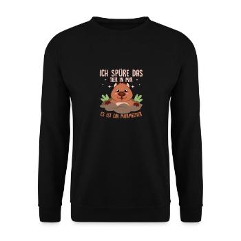 I feel the animal in me. It's a groundhog T - Unisex Sweatshirt - black - Front - Alina (178cm) & Michal (187cm)