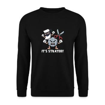 Scissors Stone Paper Kawaii - It's Strategy - Unisex Sweatshirt - black - Front - Alina (178cm) & Michal (187cm)