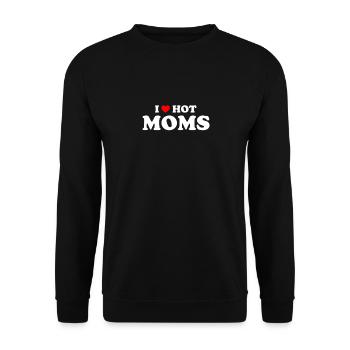 I Love My MOM - Hot MOMS - Unisex Pullover - Schwarz - Vorne - Alina (178cm) & Michal (187cm)
