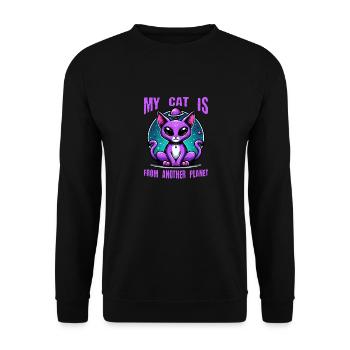 Chat astronaute Amoureux des chats - Sweat-shirt Unisexe - noir - Devant - Alina (178cm) & Michal (187cm)