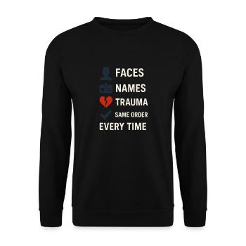 Memory Athlete Mnemonic Brain Training Mental - Unisex Sweatshirt - black - Front - Alina (178cm) & Michal (187cm)