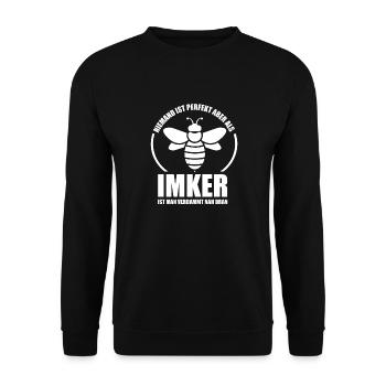 Lustige Imker Geschenke Hobbyimker Imkerei Biene - Unisex Pullover - Schwarz - Vorne - Alina (178cm) & Michal (187cm)