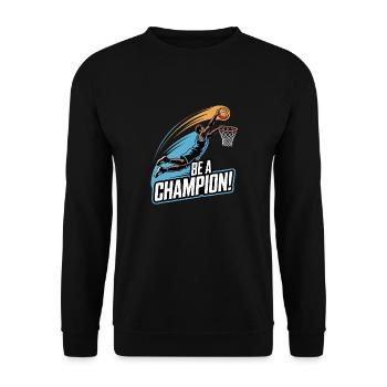 PLAYING BE A CHAMPION - Unisex Sweatshirt - black - Front - Alina (178cm) & Michal (187cm)