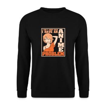 Anime Manga Otaku Kawaii Japan Cosplay Comic - Unisex Pullover - Schwarz - Vorne - Alina (178cm) & Michal (187cm)