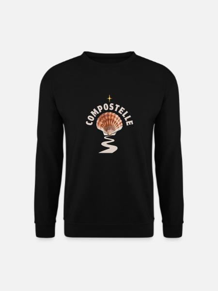 Coquille Saint Jacques sur Chemin de Compostelle - Sweat-shirt Unisexe - noir